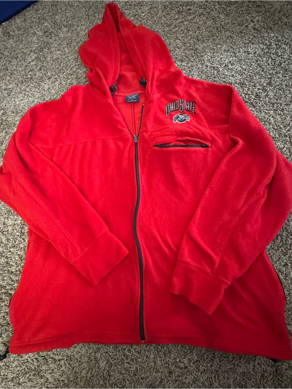 Ohio State Red Zip-Up Hoodie Fleece